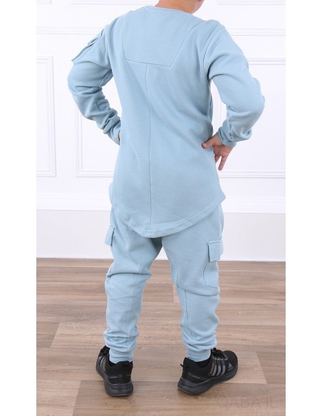 Ensemble qabail enfant sniper Neo bleu horizon