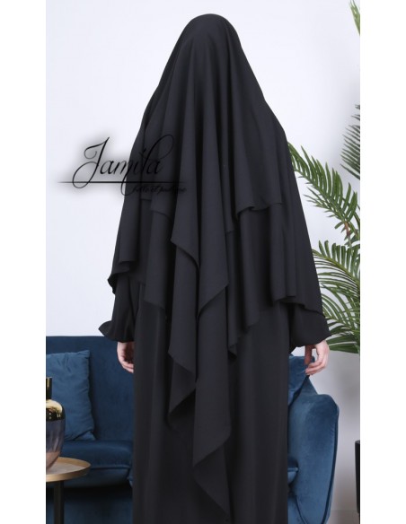 Khimar Jamila 2 sluiers black