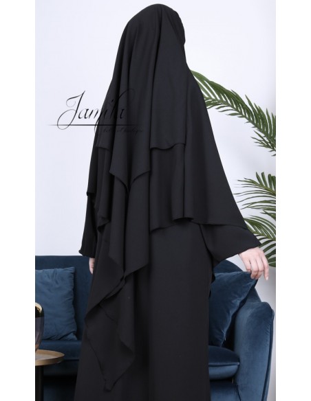 Khimar Jamila 2 sluiers black