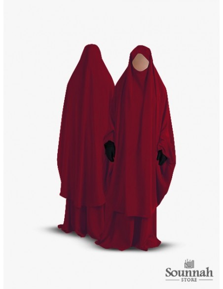 Jilbab/Jilbeb 2 pièces sarouel gris anthracite Al Manassik