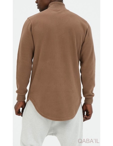 Pull col montant qaba'il taupe