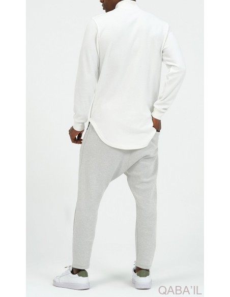 Pull col montant qaba'il ecru