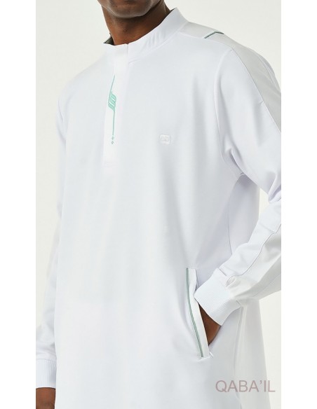 Qamis qabail qc Subtil blanc
