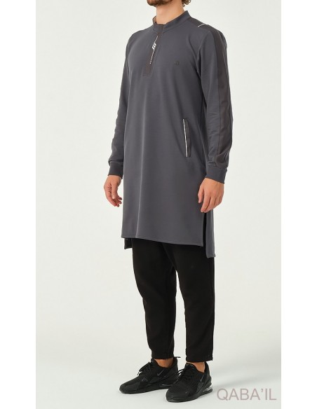 Qamis qabail qc Subtil gris anthracite