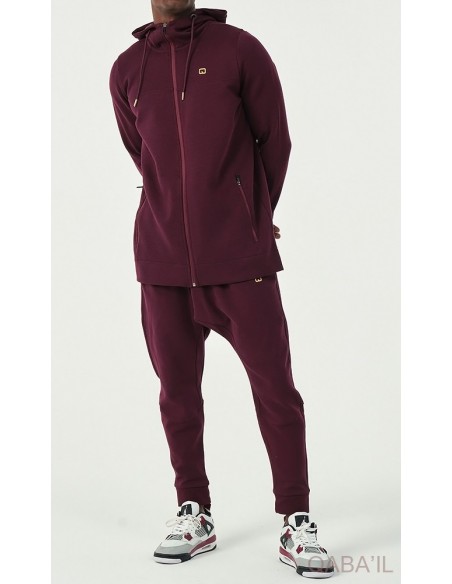 Ensemble qabail jacked relaxed premium bordo