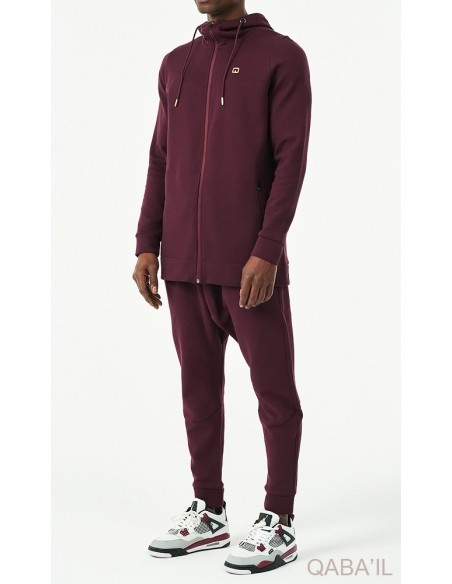 Ensemble qabail jacked relaxed premium bordo