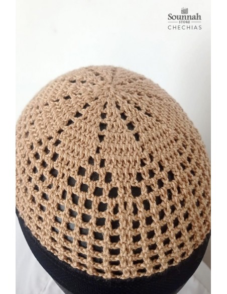 Chechia met band beige