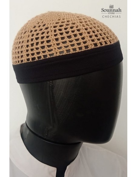 Chechia met band beige