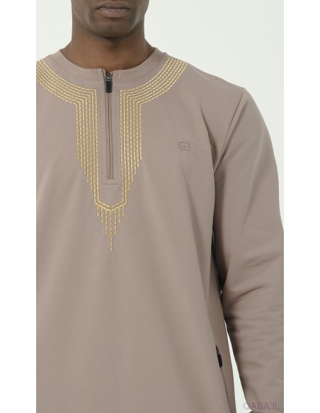 Qamis qabail Sham taupe