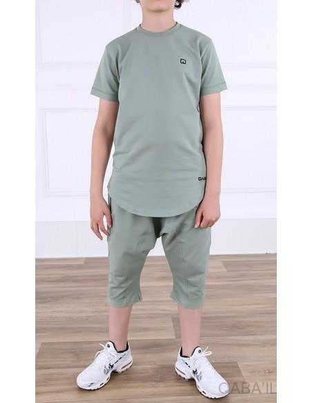 Ensemble qaba'il nautik enfant vert amande