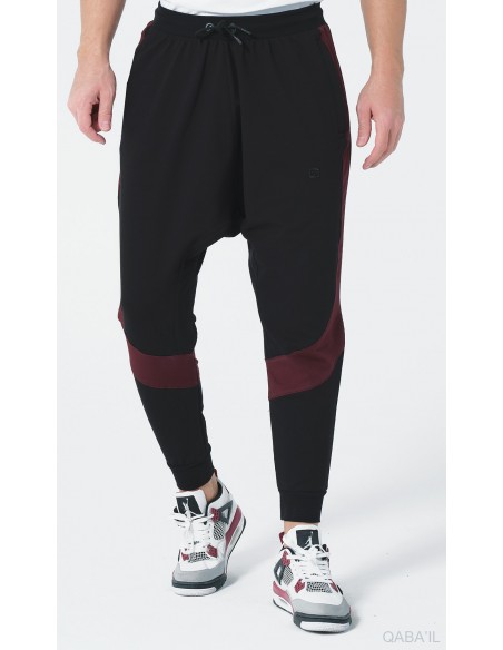 Sarouel qabail performance Bi color noir / grenat