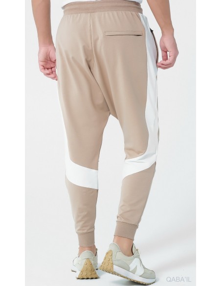 Sarouel qabail performance Bi color beige / blanc