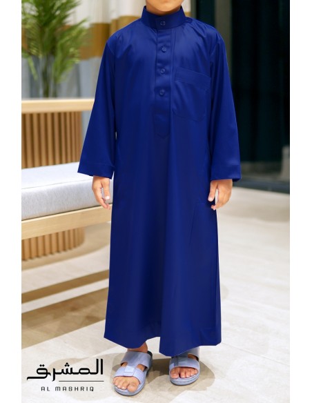 Qamis saoudien " AL MASHRIQ " enfant bleu nuit