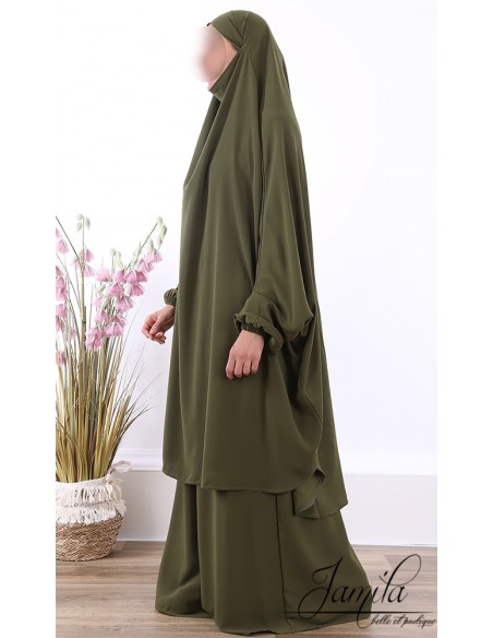 Jilbeb 2-delige rok Jamila khaki