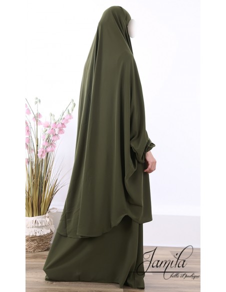 Jilbeb 2-delige rok Jamila khaki