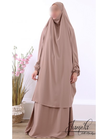 Jilbeb 2-delige rok Jamila taupe