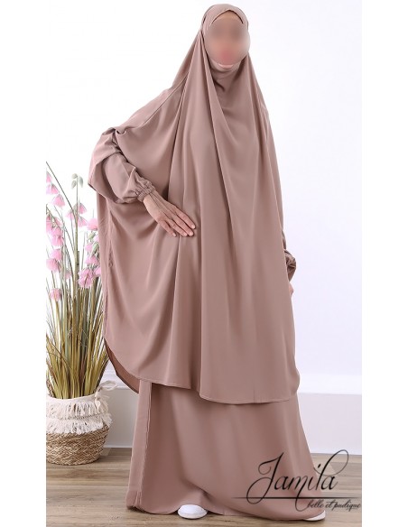 Jilbeb 2-delige rok Jamila taupe