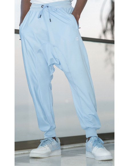 Saroual jogging léger qaba'il bleu ciel