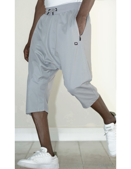 Sarouel pantacourt leger qabail gris clair