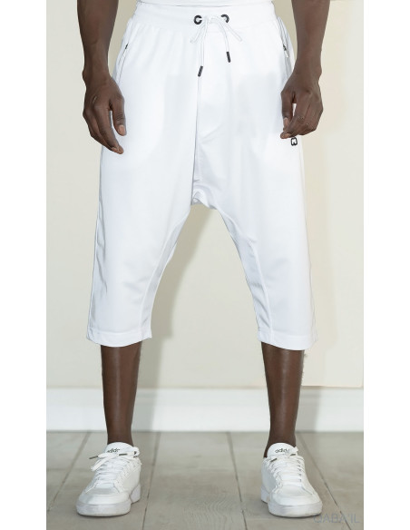Sarouel pantacourt leger qabail Blanc