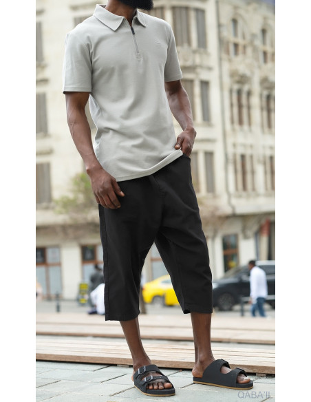 bermuda jean qabail noir