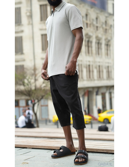 bermuda jean qabail noir