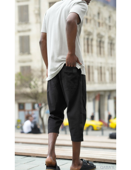 bermuda jean qabail noir