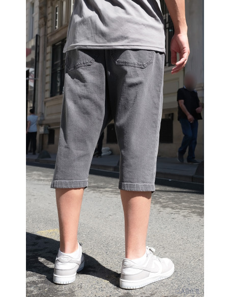 Bermuda jean qabail gris