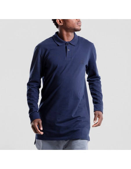Polo dc jeans manches longues marine