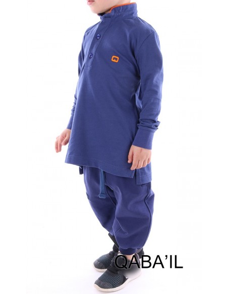 Polo qaba'il enfant bleu indigo