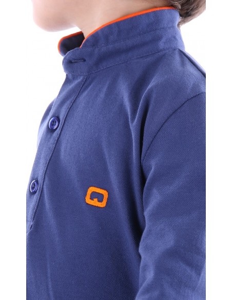 Polo qaba'il enfant bleu indigo