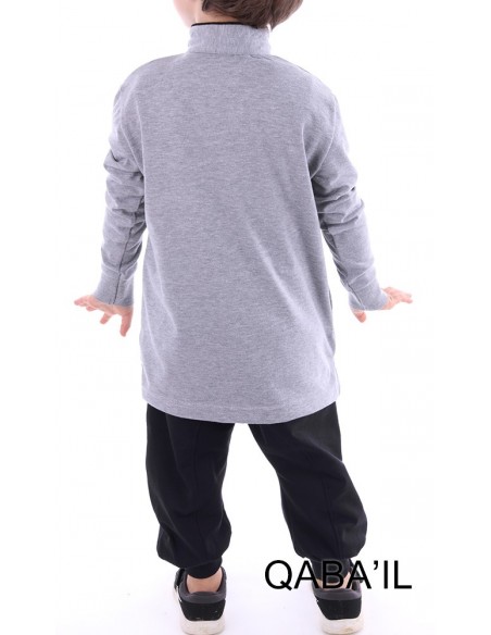 Polo qaba'il enfant gris clair