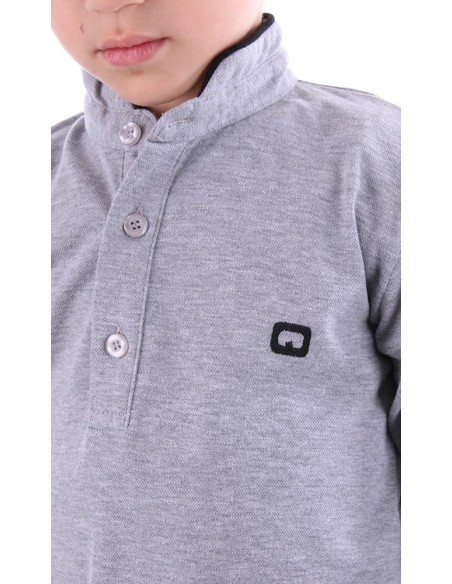 Polo qaba'il enfant gris clair