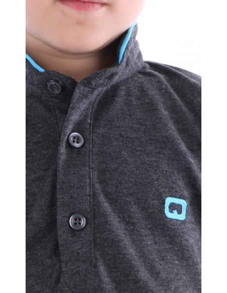 Polo qaba'il enfant gris anthracite
