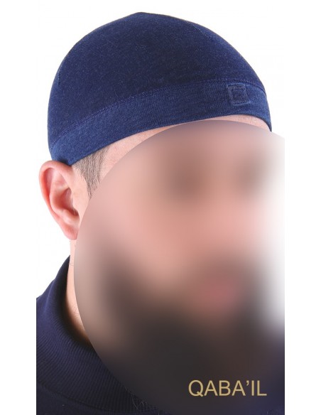 Bonnet qaba'il jean foncé