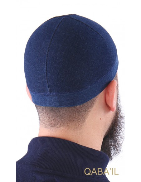 Bonnet qaba'il jean foncé