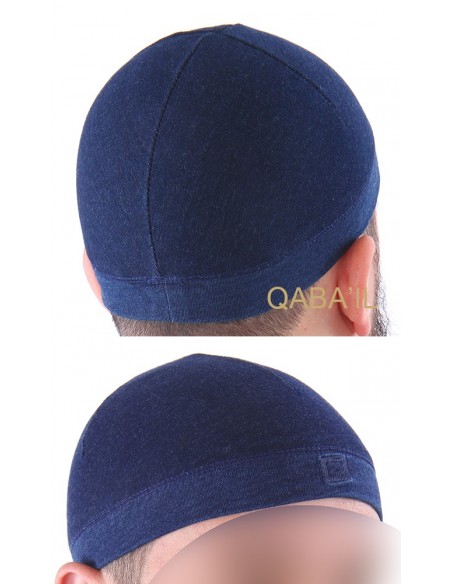 Bonnet qaba'il jean foncé