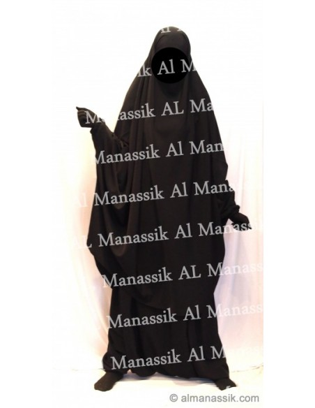 Jilbab/Jilbeb 2 pièces sarouel marron Al Manassik
