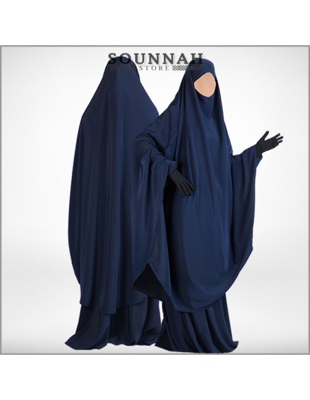 Jilbab/Jilbeb 2 pièces jupe bleu nuit - Al Manassik