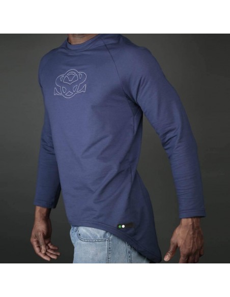 Sweat shirt oussloub satar bleu logo blanc