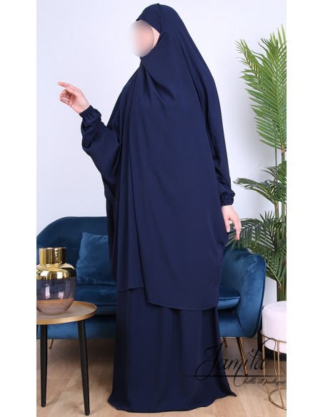Jilbab Jamila 2 pièces bleu