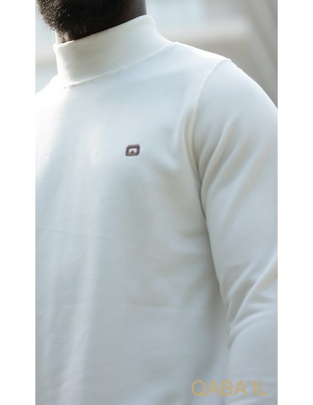 Pull col montant qaba'il ecru