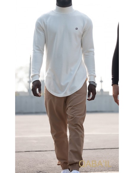 Qaba'il stand-up collar sweater ecru