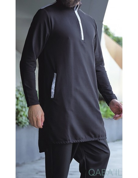Qamis qaba'il short klaps black