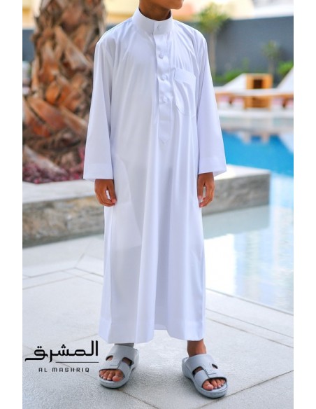 Qamis saoudien " AL MASHRIQ " enfant blanc