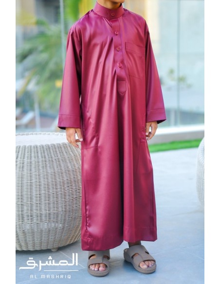 Qamis saoudien " AL MASHRIQ " enfant bordeaux