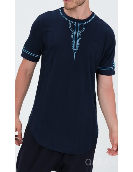 T shirt qaba'il Kays bleu nuit