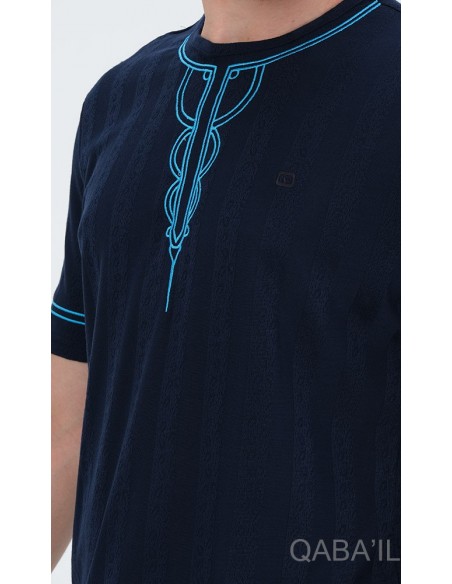 T shirt qaba'il Kays bleu nuit