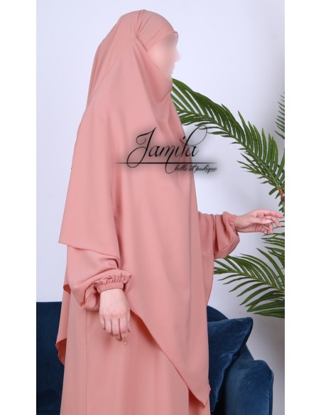 Khimar Jamila 2 sluiers nude roze