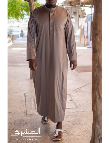 Qamis marron | Modèle saoudien | Collection AL MASHRIQ